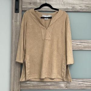 Gretchen Scott tan tunic blouse, size XS